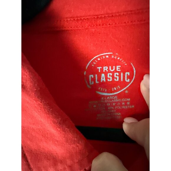 True Classic Red Polo Shirt X-Large Premium Cotton Polyester Blend Short Sleeve - Picture 3 of 7